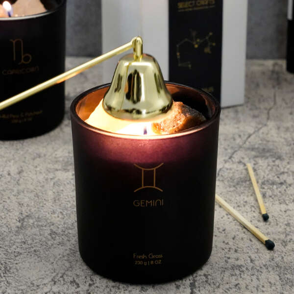 Astrological candle with natural stones - Lumira - AI WEB SHOP