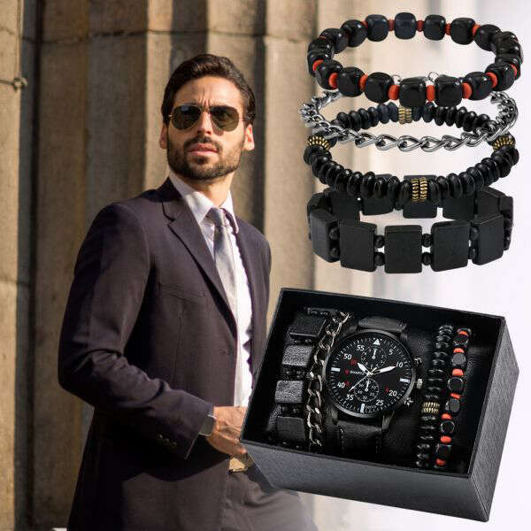 Set of a modern watch with 4 bracelets - Danesson - AI WEB SHOP