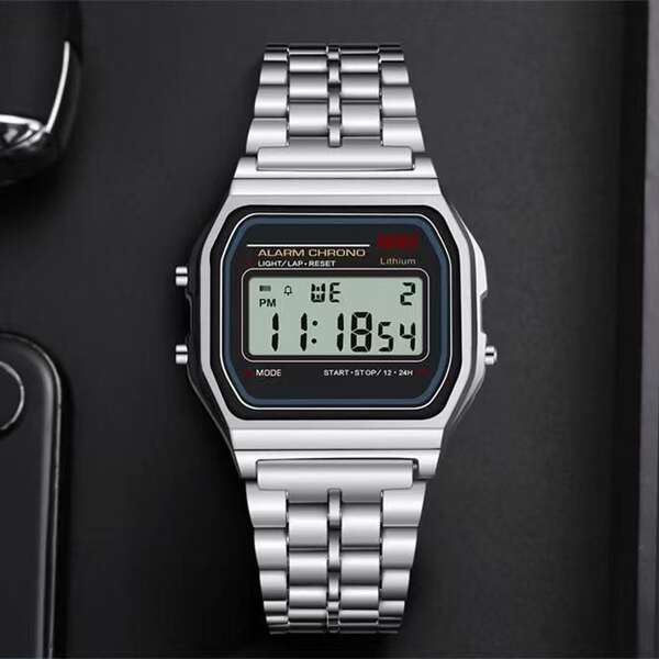 Electronic watch with alloy band-Alloix - AI WEB SHOP