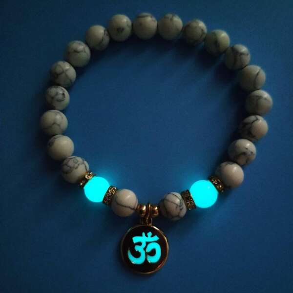 Turquoise bracelet with luminous beads - Fortuna - AI WEB SHOP