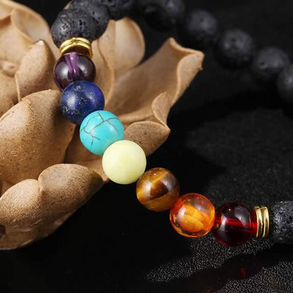 Lava stone chakra bracelet - ReiChi - AI WEB SHOP