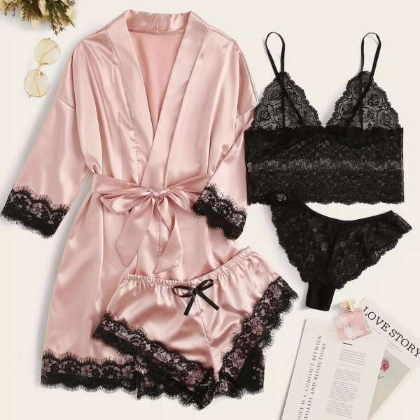 4-piece set of pajamas and underwear - Pearlina - AI WEB SHOP