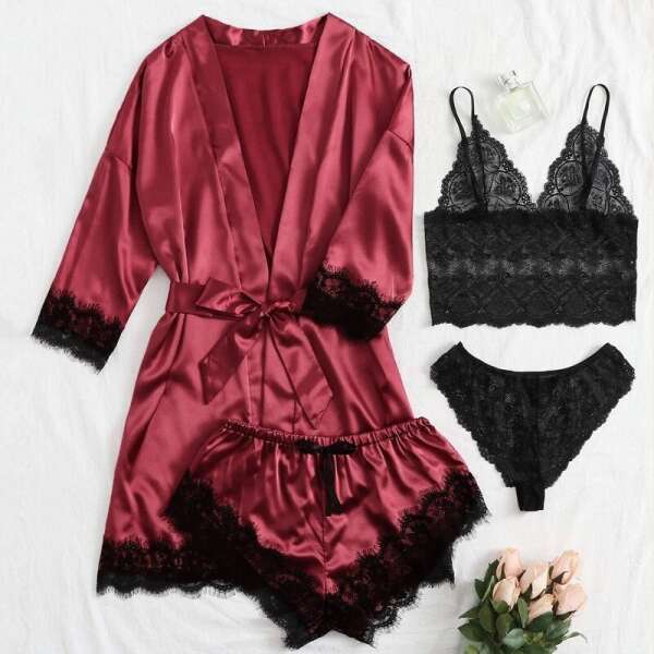 4-piece set of pajamas and underwear - Pearlina - AI WEB SHOP