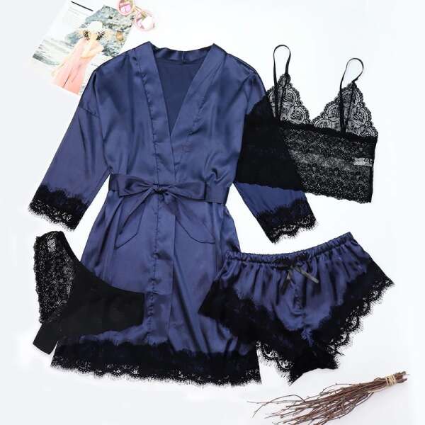 4-piece set of pajamas and underwear - Pearlina - AI WEB SHOP