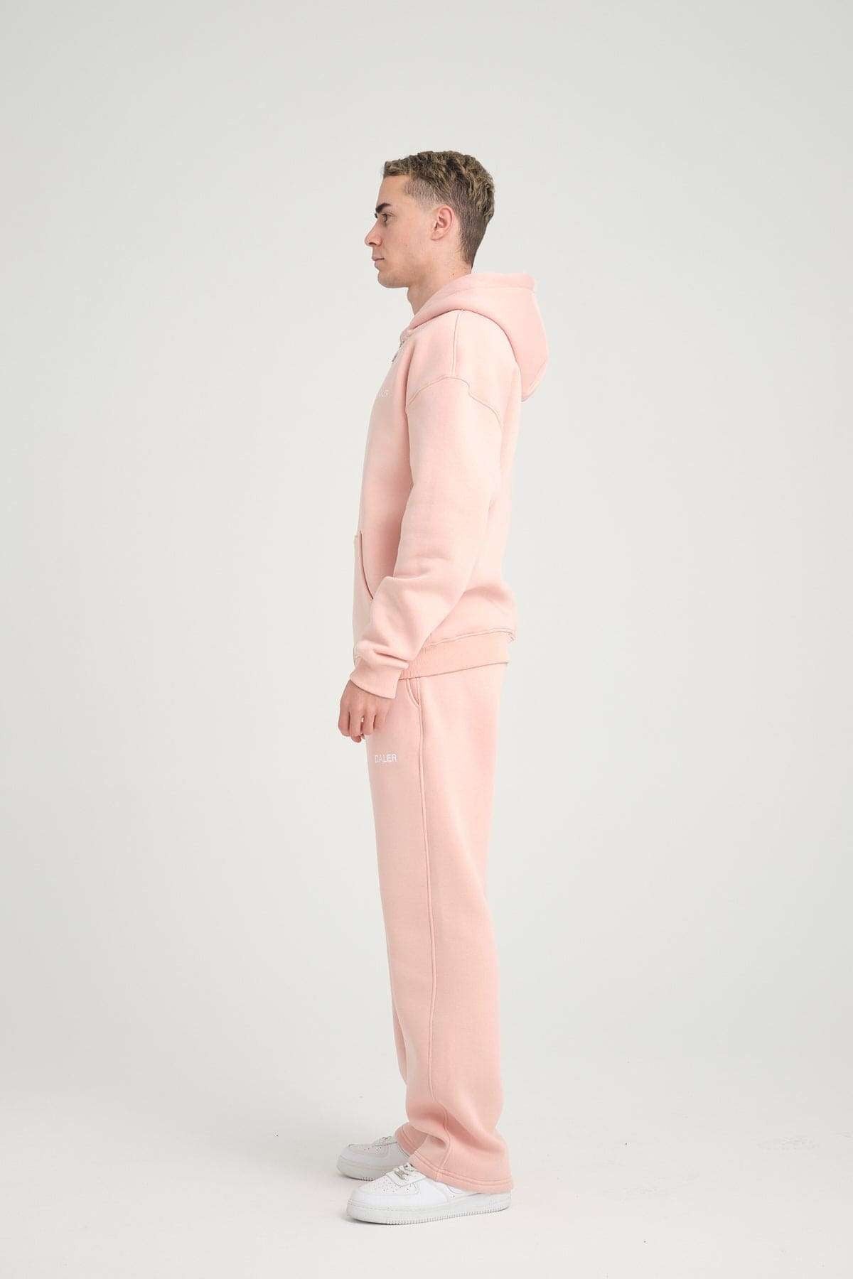 Basic Heavyweight Zipper Hoodie - Pink